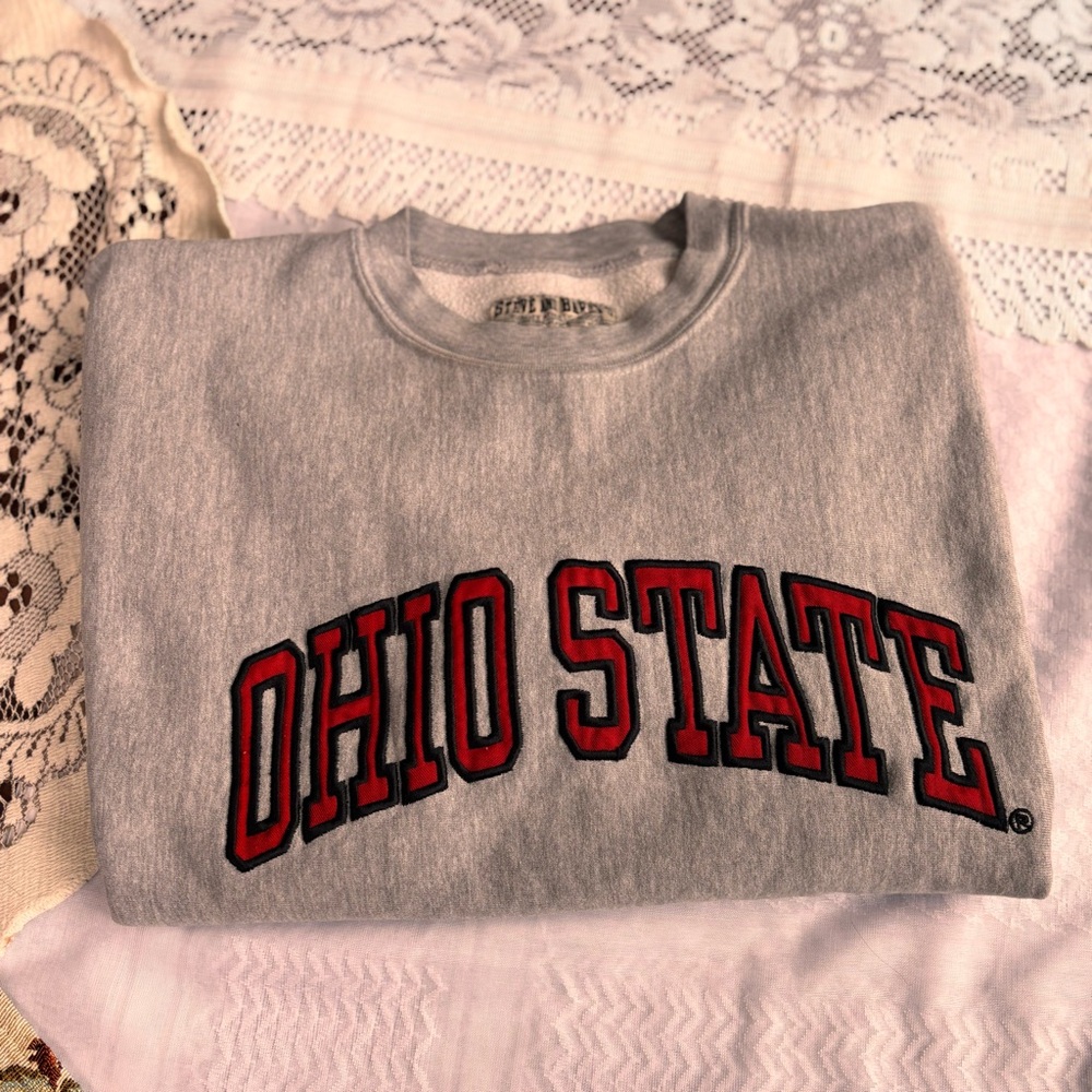 Steve & Barry's Ohio State Crew Neck Sweater - Vintage - Size Large - Cropped